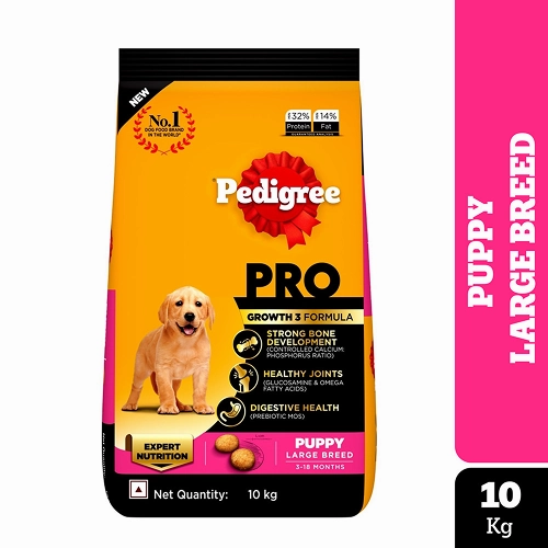 Pedigree PRO Large Breed Puppy Dry Food, Pedigree Chicken Liver Gravy Adult Dog Wet Food Combo