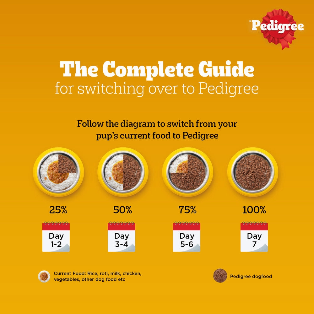 Pedigree PRO Large Breed Puppy Dry Food, Pedigree Chicken Liver Gravy Adult Dog Wet Food Combo