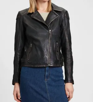 Peggie Leather Jacket In Black