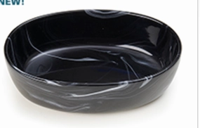 Petrageous Black Fancy Marble Oval 7 x 4.5"