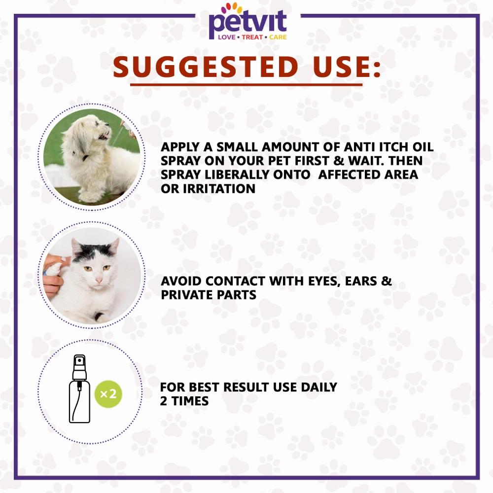 Petvit Anti Itch Oil Spray for Cats & Dogs