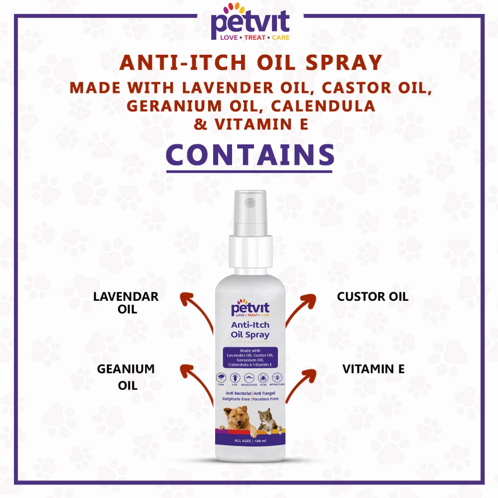 Petvit Anti Itch Oil Spray for Cats & Dogs