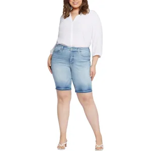 Plus Briella Womens Faded Denim Denim Shorts