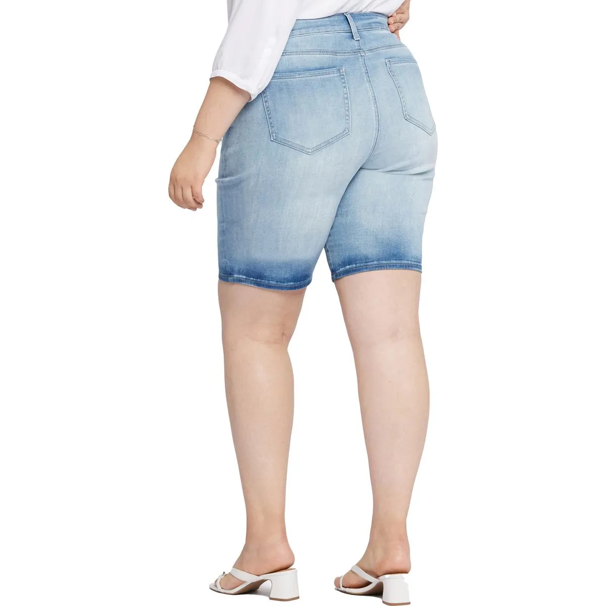 Plus Briella Womens Faded Denim Denim Shorts