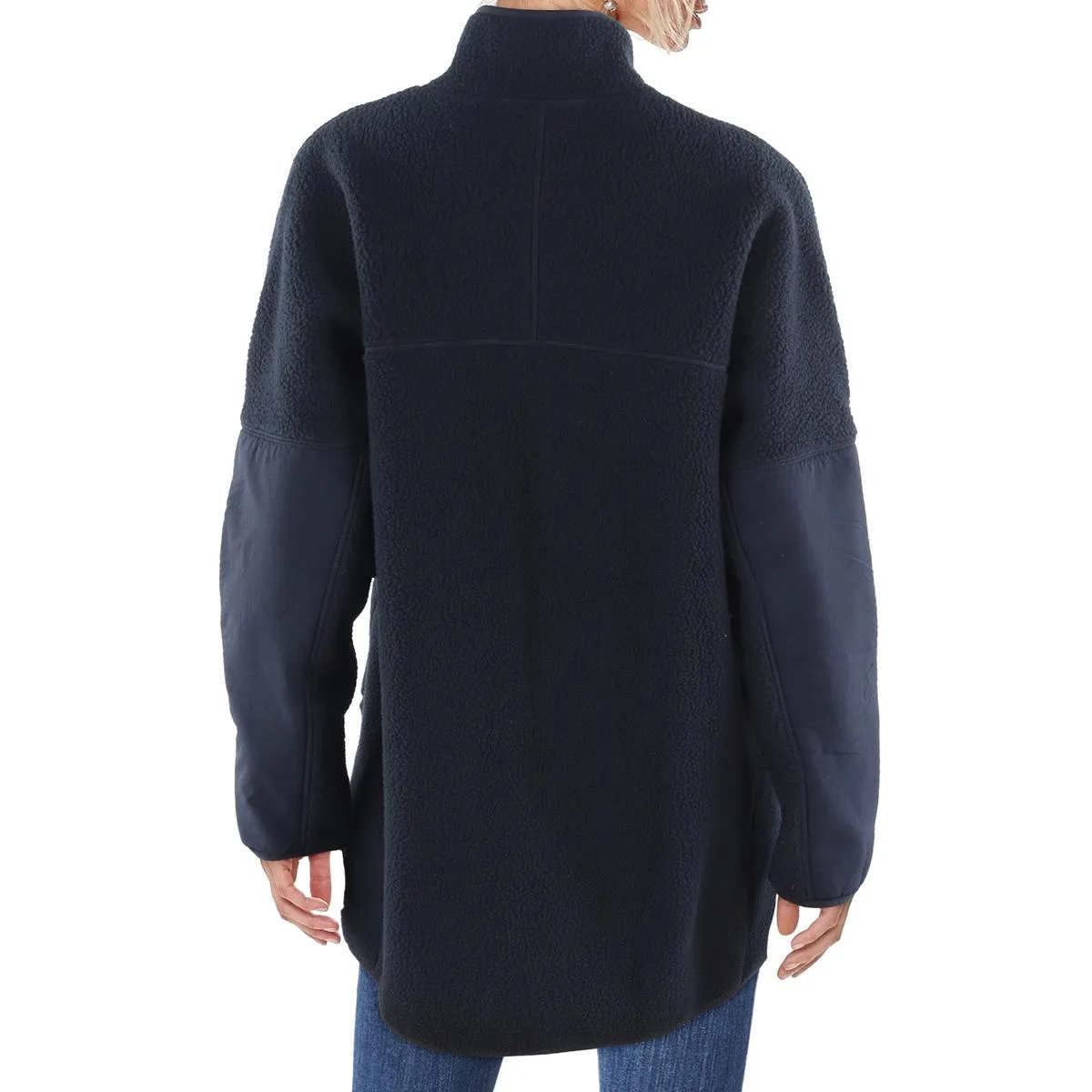 Plus Womens Collar Faux Fur Fleece Jacket
