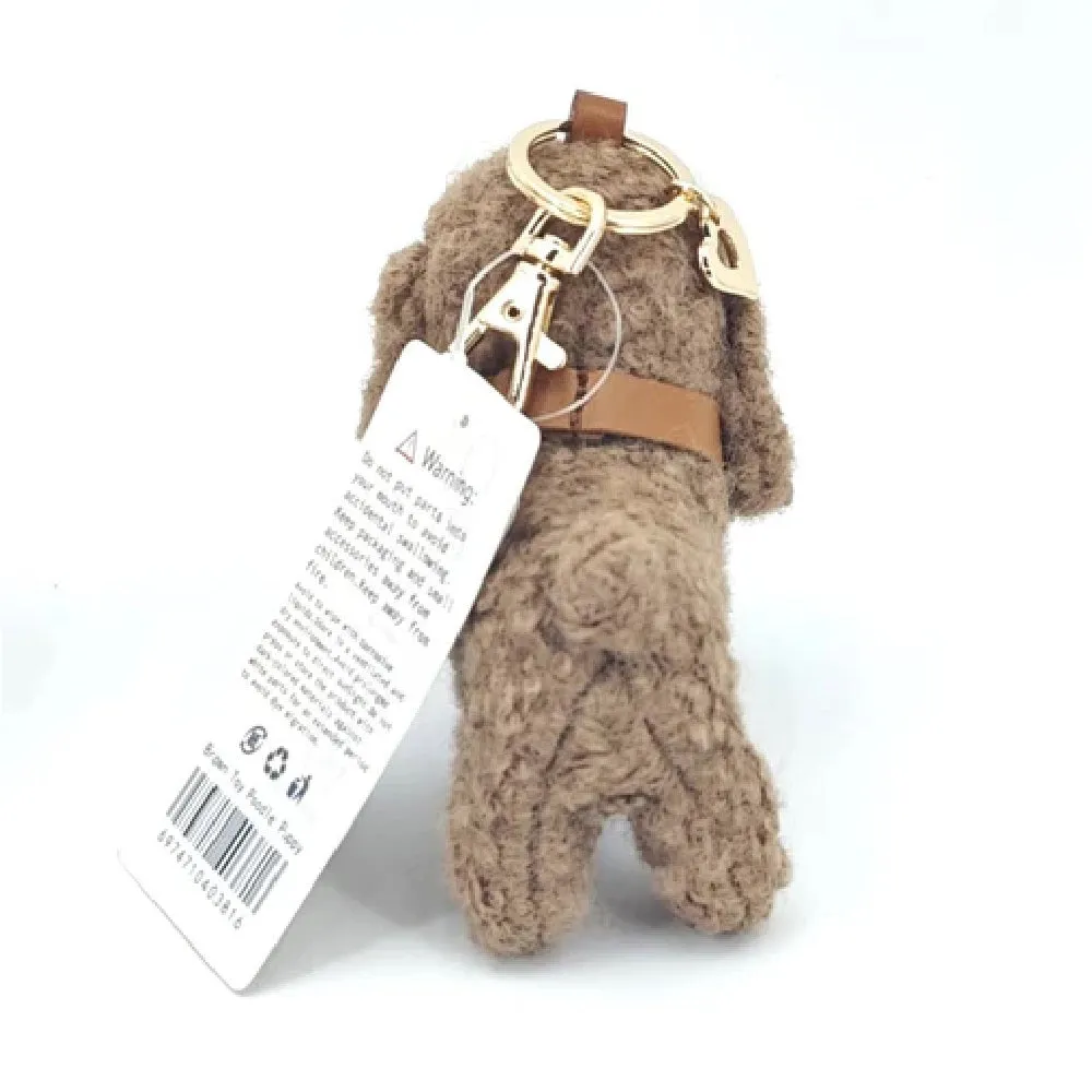 Poodle Charm (Brown/White)