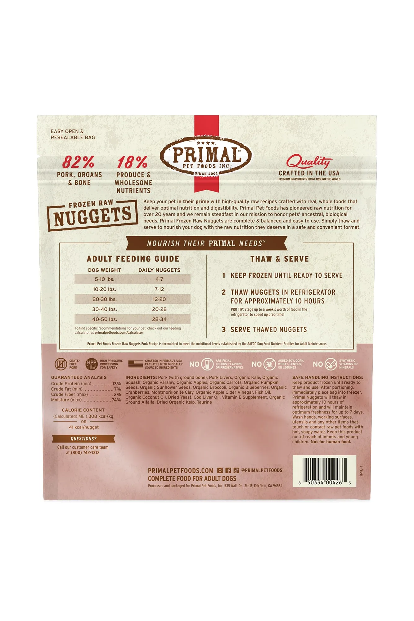 Primal Pork Frozen Raw Dog Food