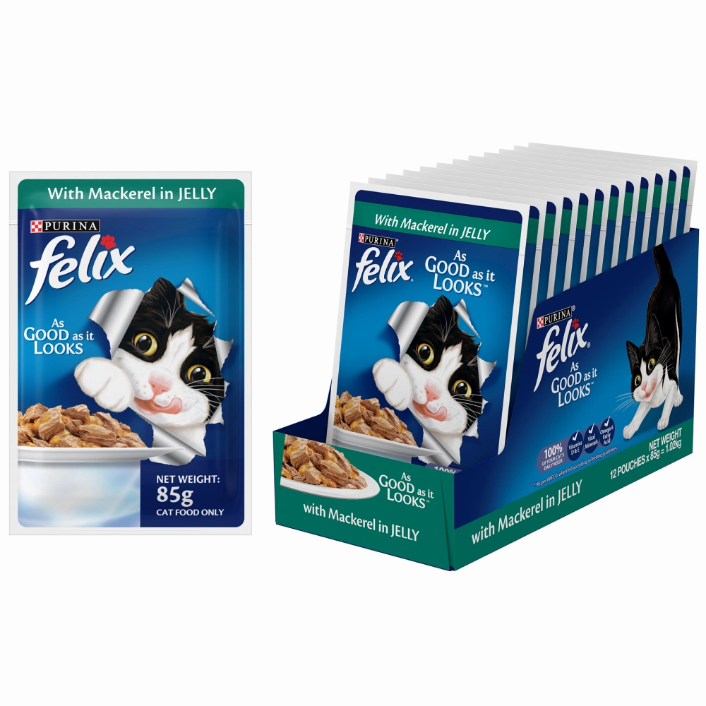 Purina Felix Mackerel, Salmon and Tuna with Jelly Adult Cat Wet Food Combo