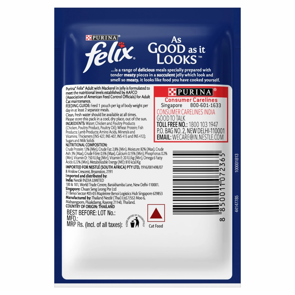 Purina Felix Mackerel, Sardine and Salmon with Jelly Complete and Balanced Adult Cat Wet Food Combo