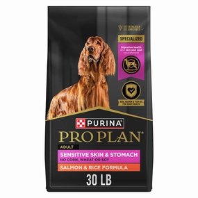 Purina Pro Plan Sensitive Skin and Stomach Dog Food Dry, Adult Salmon & Rice Formula, Digestive Health