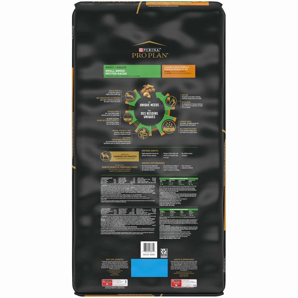 Purina Pro Plan Shredded Blend Chicken & Rice Formula With Probiotics Weight Control Small Breed Dry Dog Food