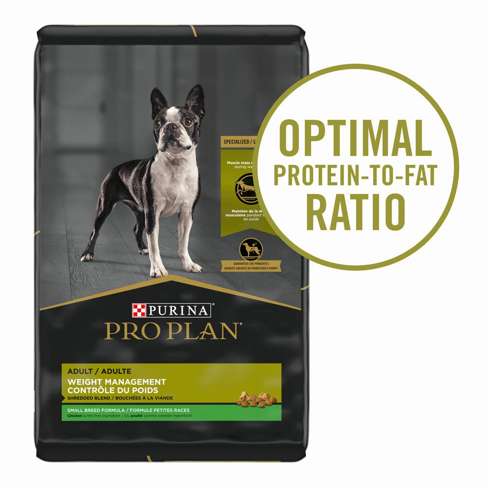 Purina Pro Plan Specialized Weight Management Shredded Blend With Probiotics Small Breed Dry Dog Food