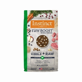Raw Boost All Life Stages Whole Grain Kibble   Raw Dog Dry Food - Lamb & Oatmeal