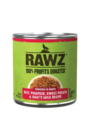 Rawz Beef, Pumpkin, and Goat Milk Shredded Canned Dog Food
