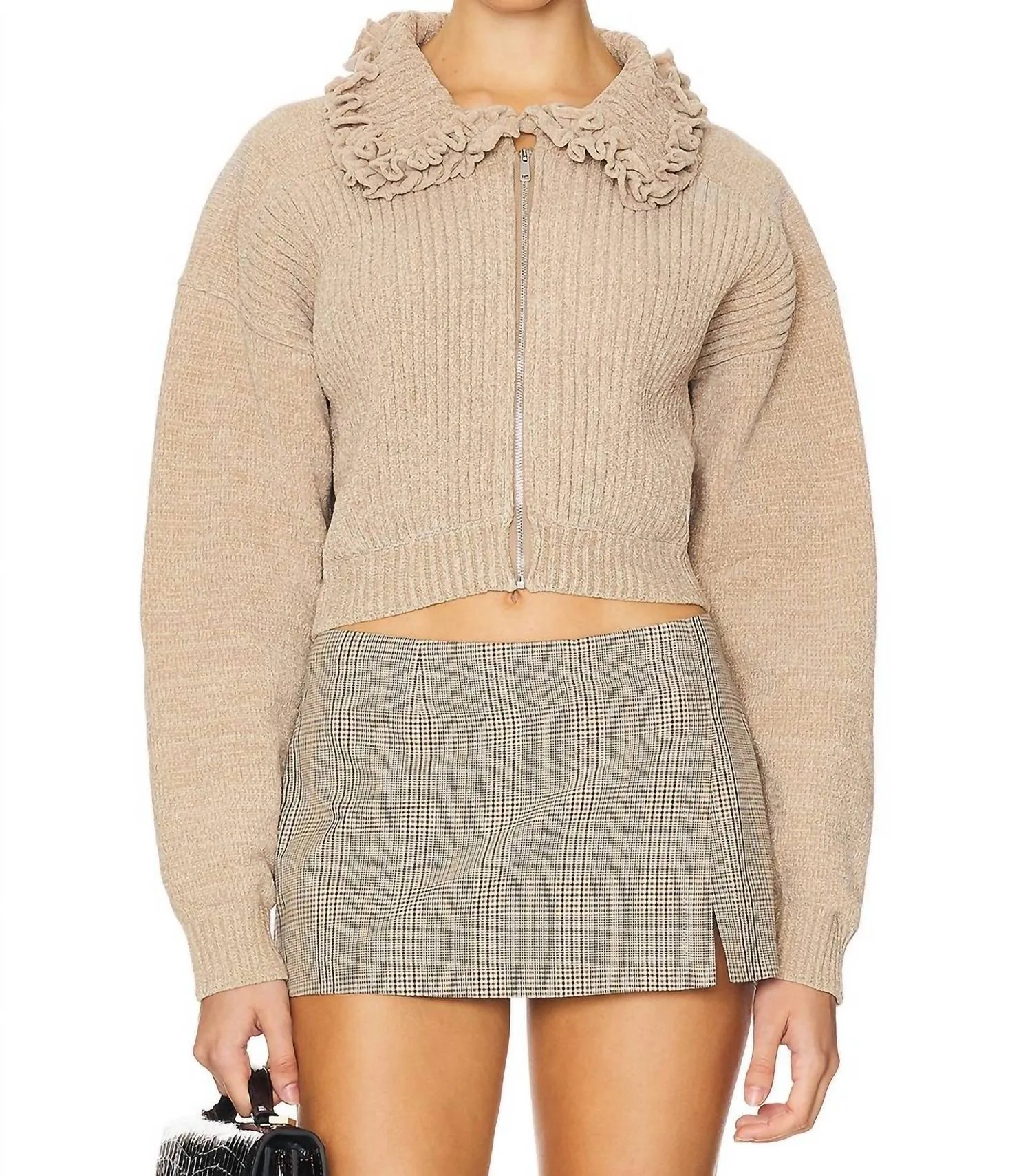 Rey Knit Jacket In Putty