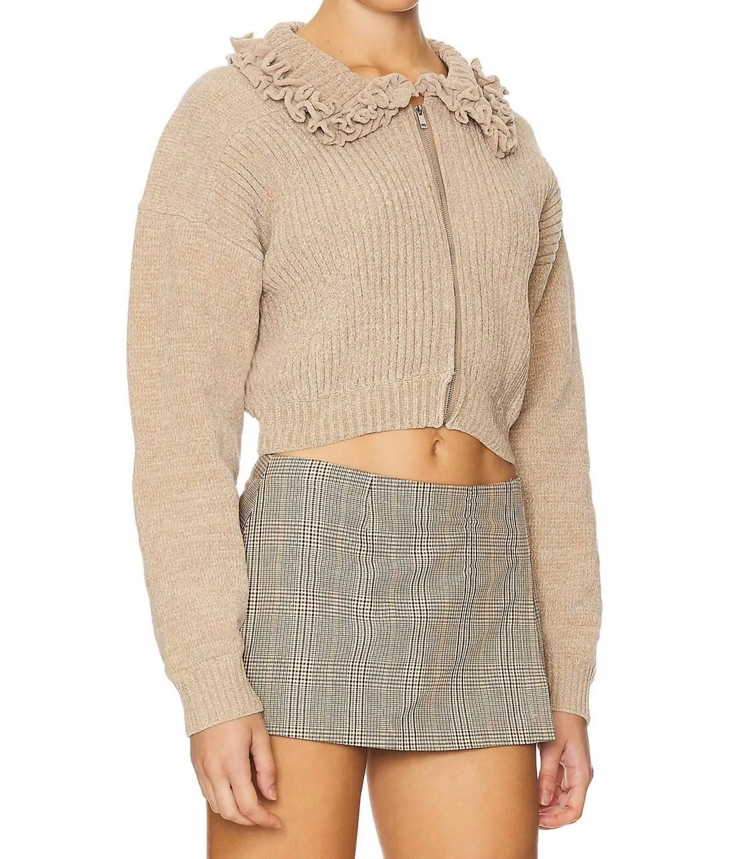 Rey Knit Jacket In Putty