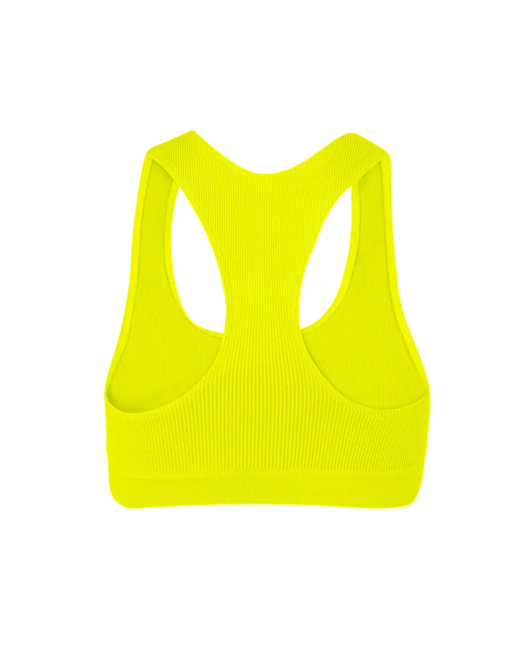 RIBBED ELATED Bra Top | Neon Yellow