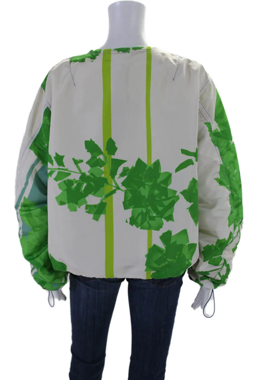 Rohka Womens Front Zip Cropped Summer Bomber Jacket White One