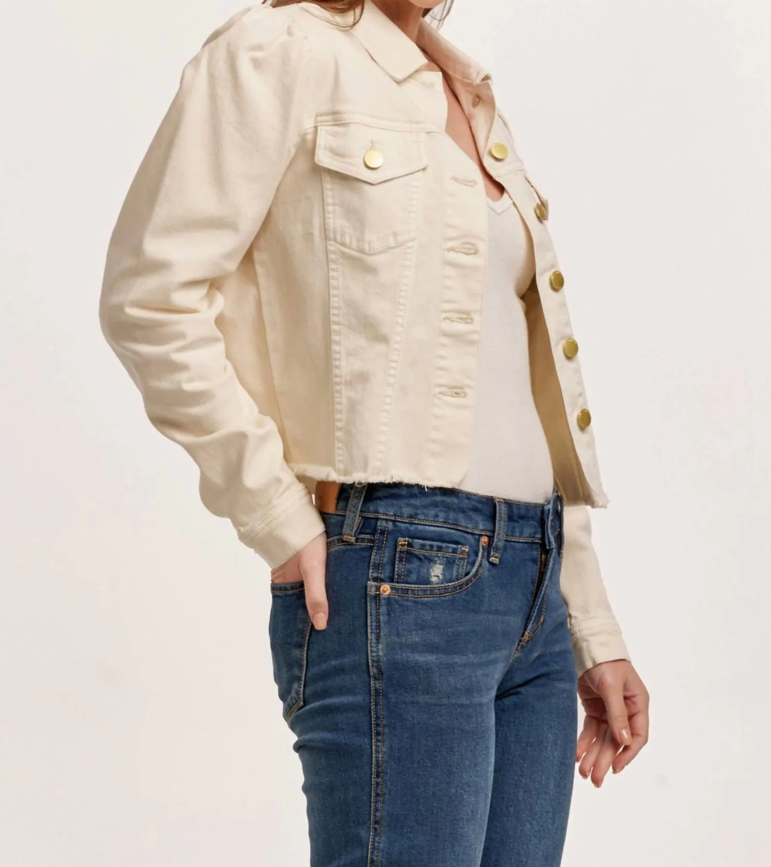 Roselyn Denim Jacket In Wheat