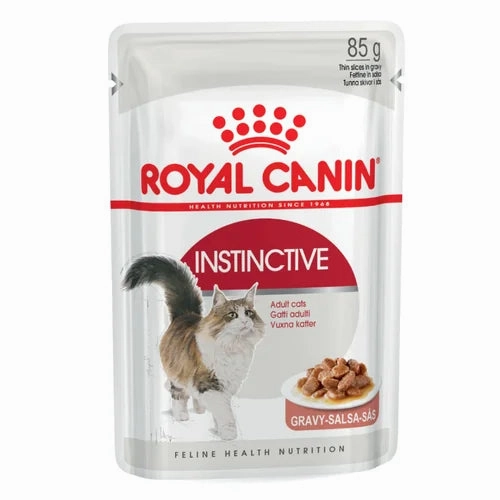 Royal Canin Instinctive Gravy Wet Food and Hair & Skin Care Adult Gravy Cat Wet Food Combo