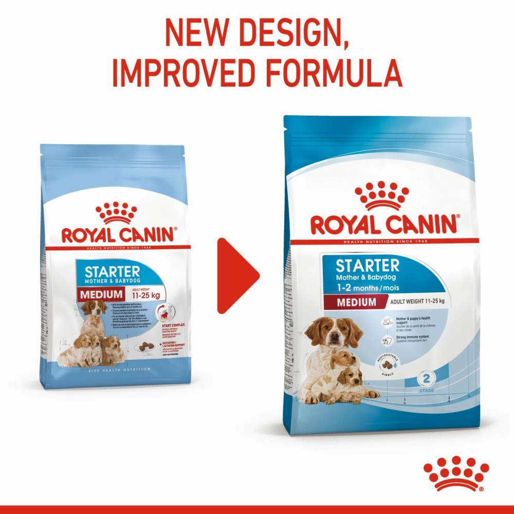 Royal Canin Medium Starter Dry Food for Medium Breed Dog and Puppies and Medium Puppy Dog Wet Food Combo