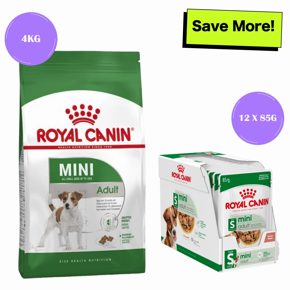 Royal Canin Mini Adult Dog Dry and Wet Food Combo