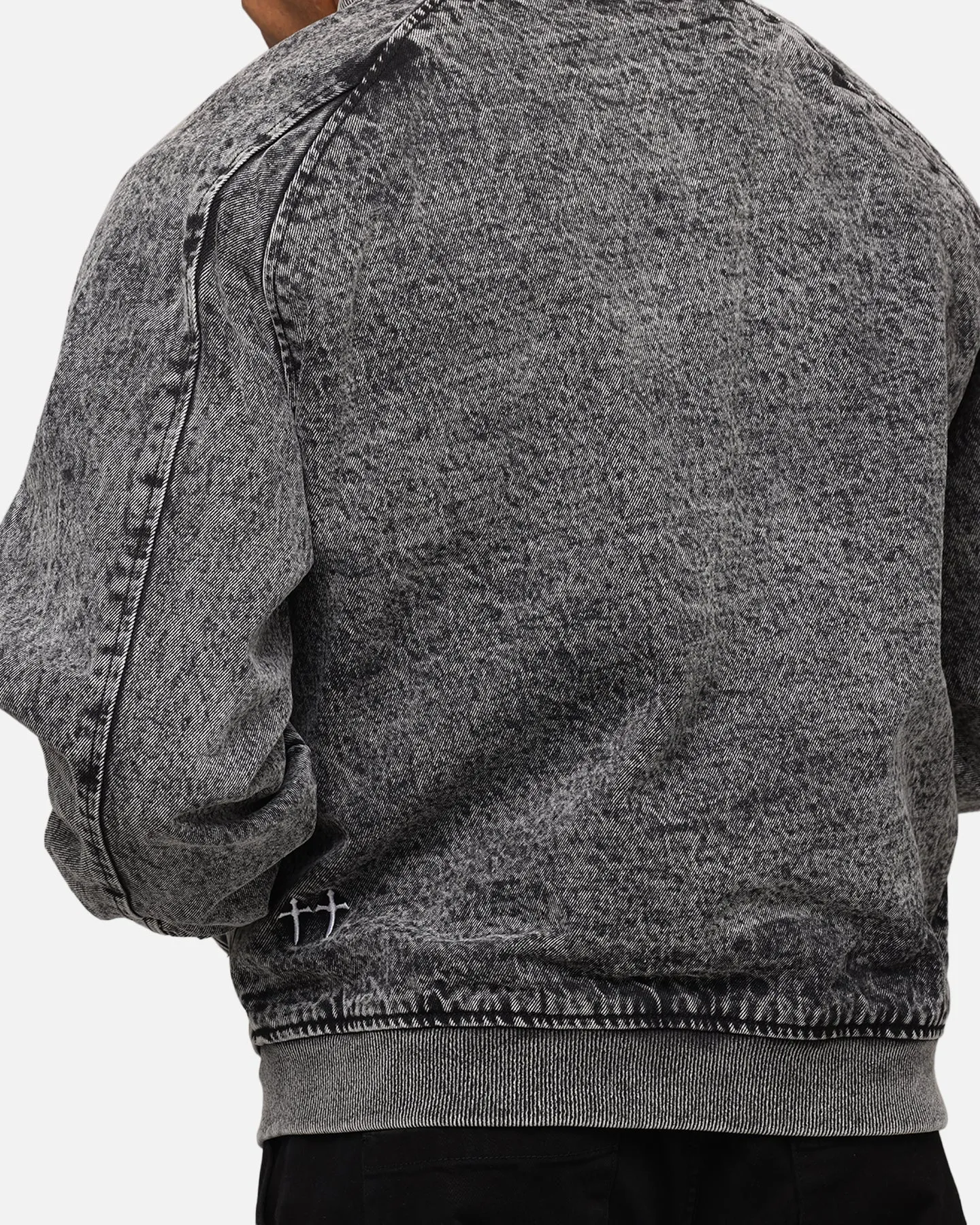 Saint Morta Flight Denim Jacket Black Stonewash
