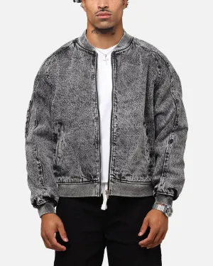 Saint Morta Flight Denim Jacket Black Stonewash