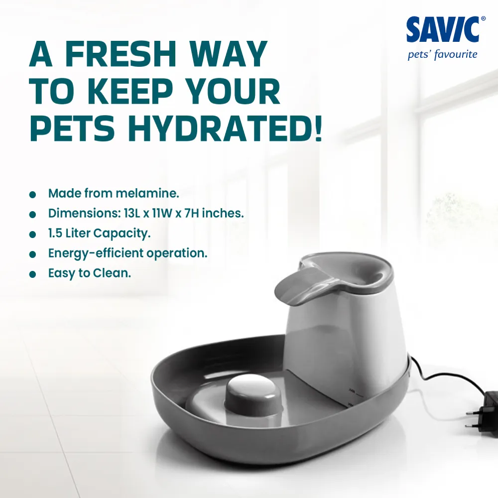 Savic Cascade Anthracite Water Fountain for Cats (Grey)