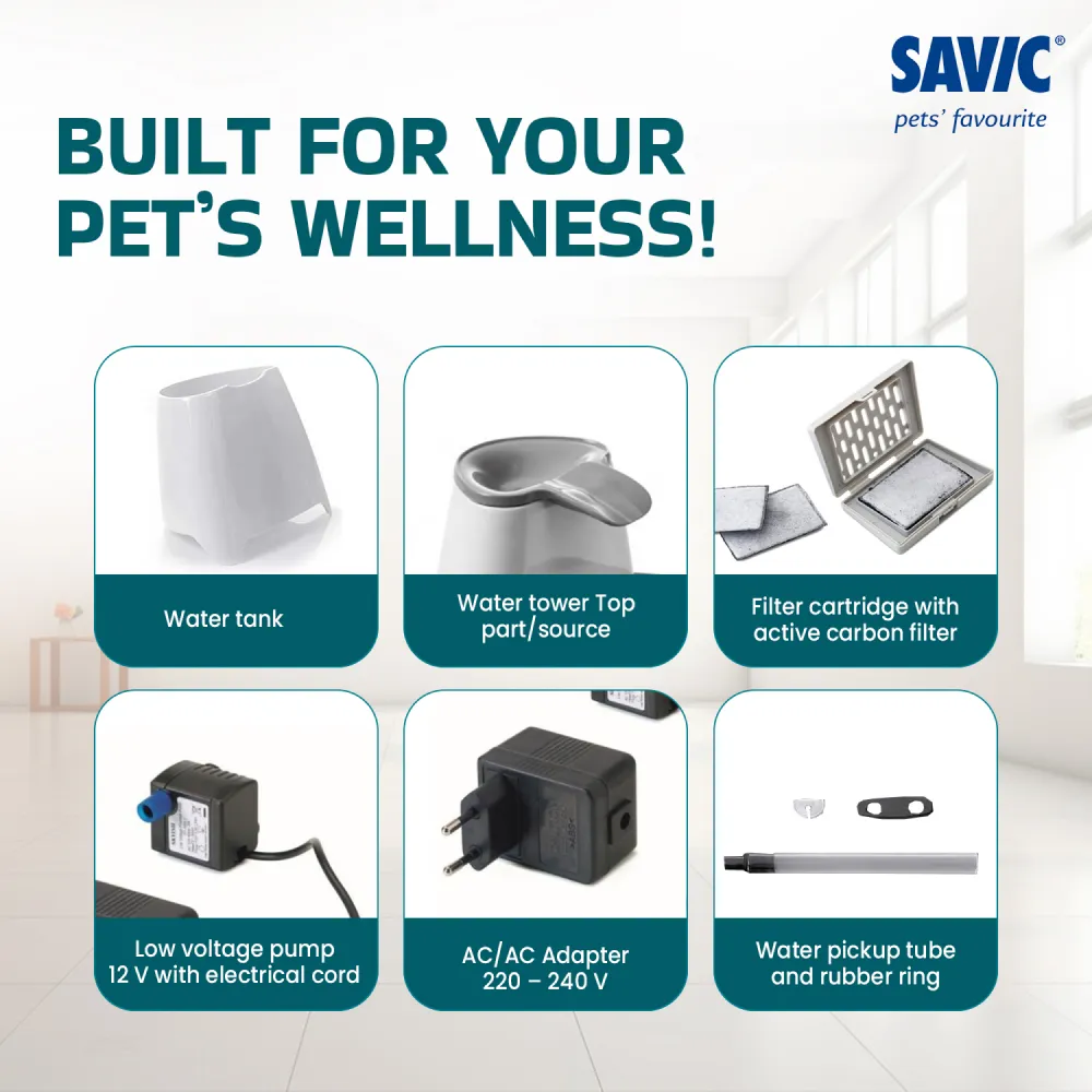 Savic Cascade Anthracite Water Fountain for Cats (Grey)