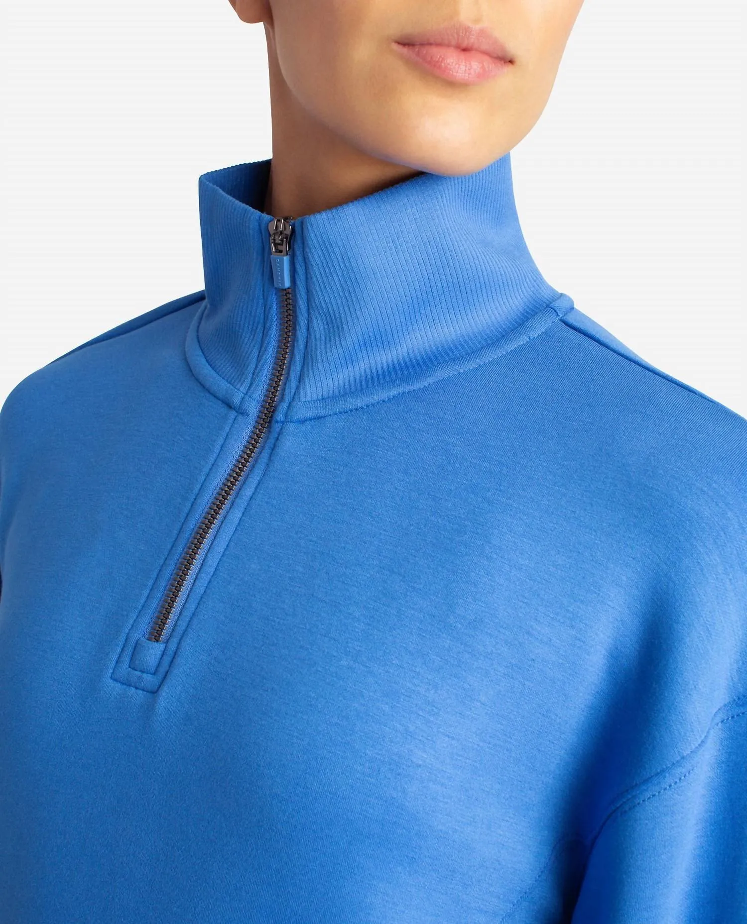 Scuba Corset Half-Zip Jacket In Palace Blue