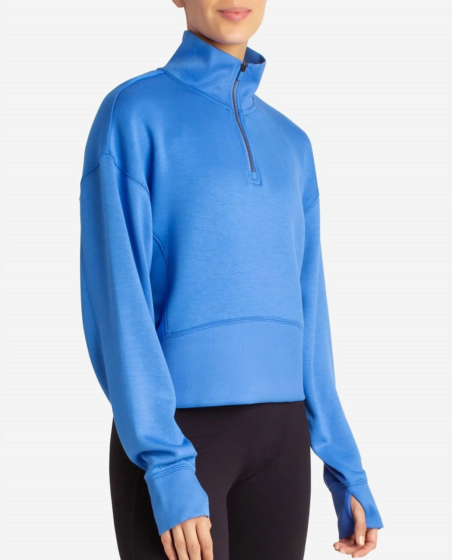 Scuba Corset Half-Zip Jacket In Palace Blue