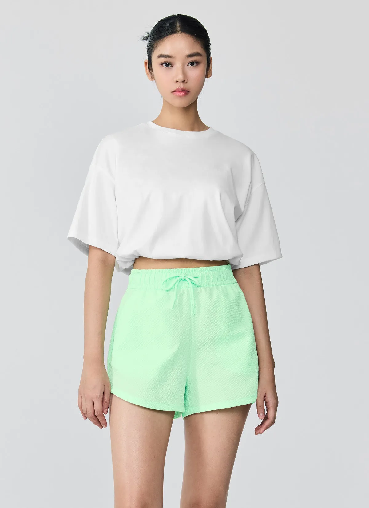 Seersucker Round Shorts