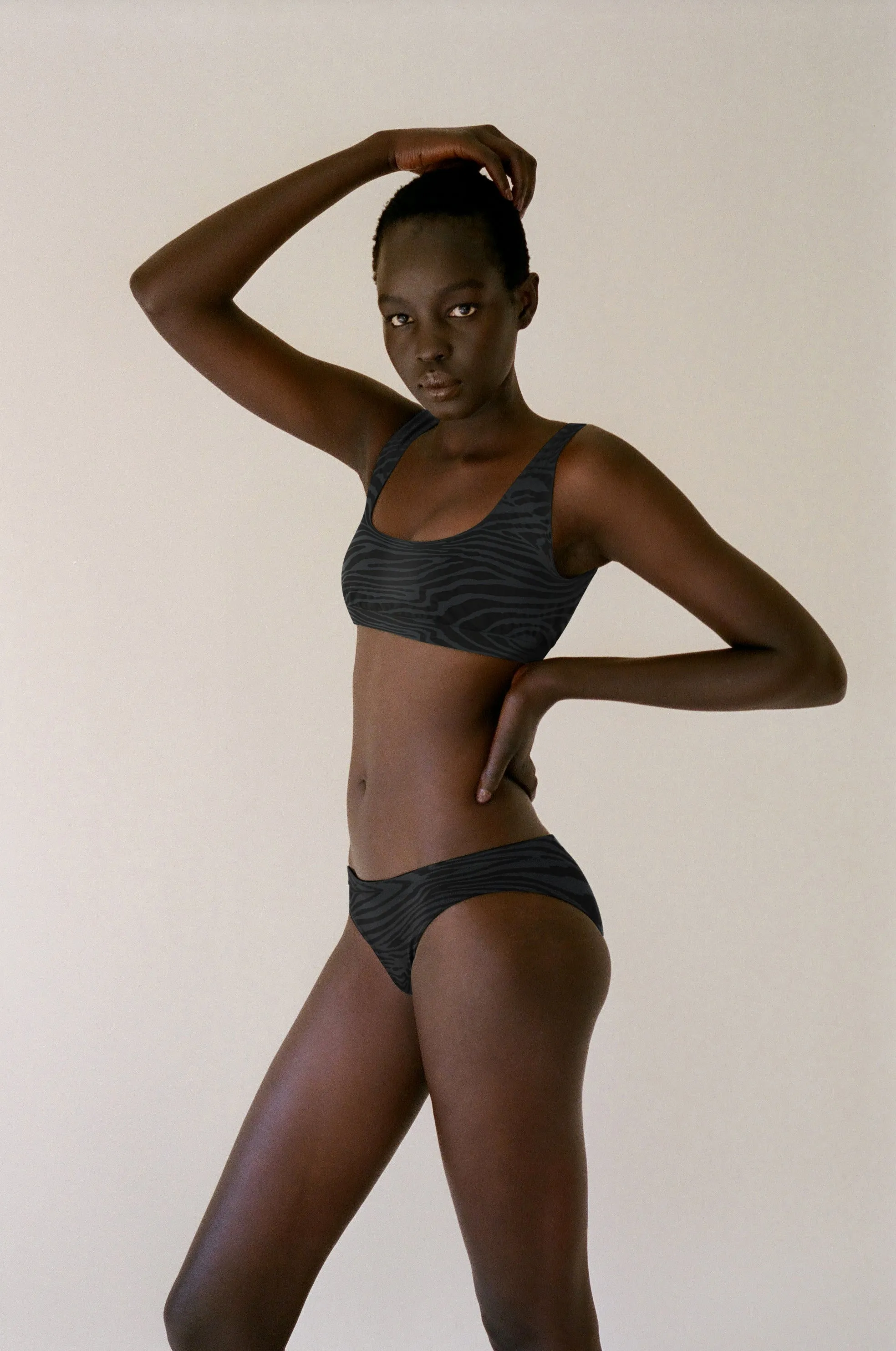SERENE Bikini Bra Top | Zebra Jacquard