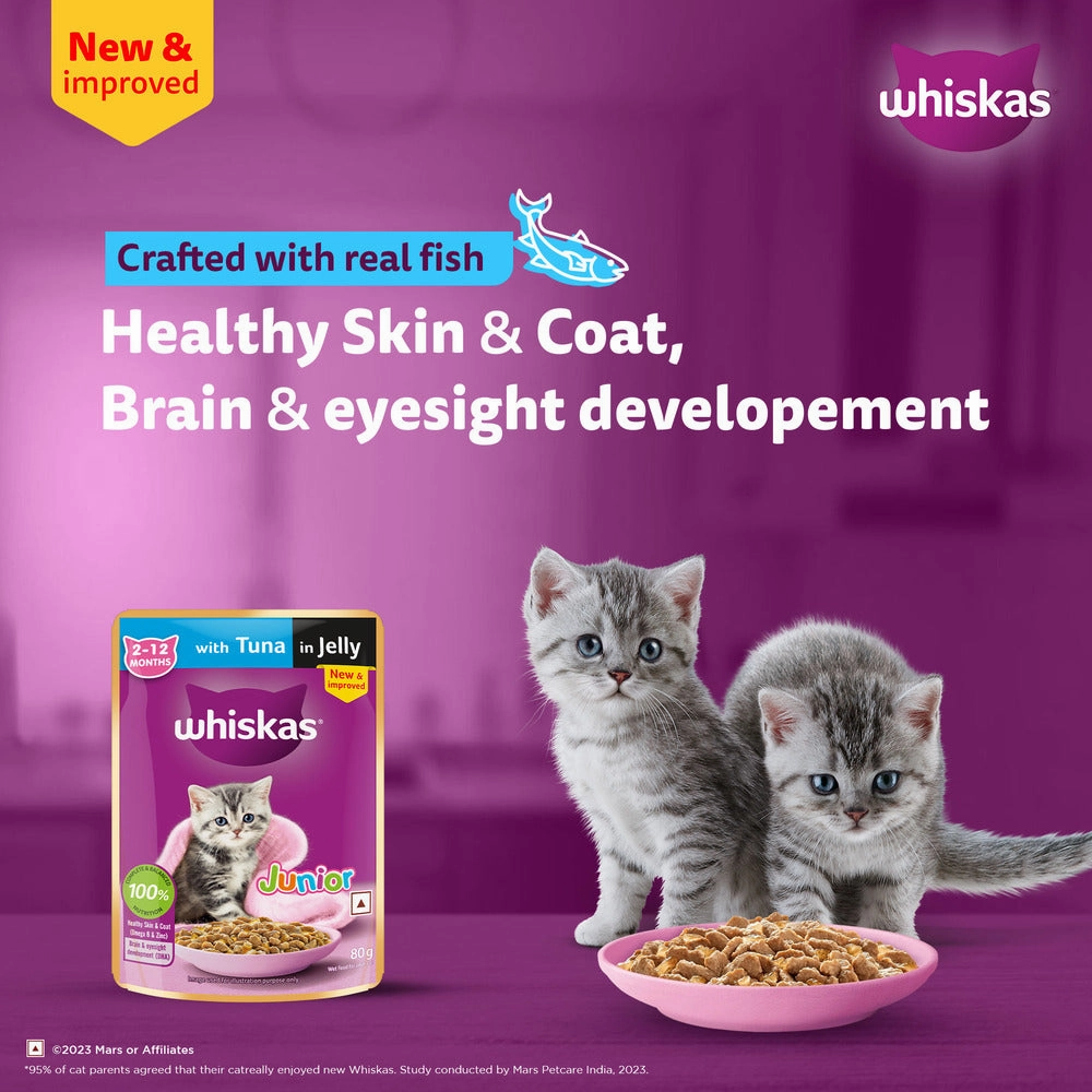 Sheba Chicken Loaf and Whiskas Tuna in Jelly Kitten Cat Wet Food Combo