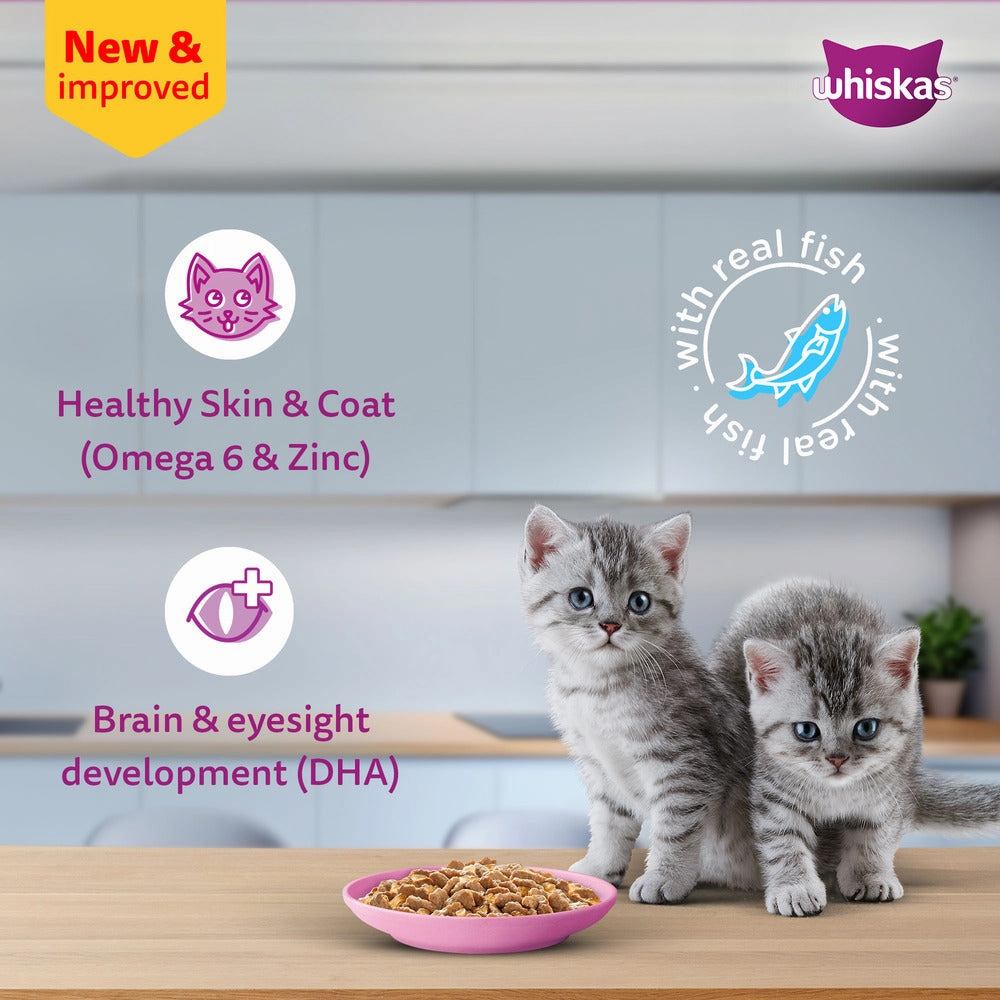 Sheba Chicken Loaf and Whiskas Tuna in Jelly Kitten Cat Wet Food Combo