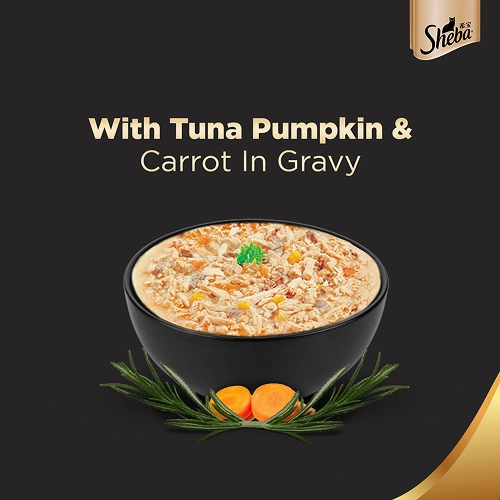 Sheba Maguro & Bream Fish and Tuna Pumpkin & Carrot In Gravy Rich Premium Cat Wet Food Combo