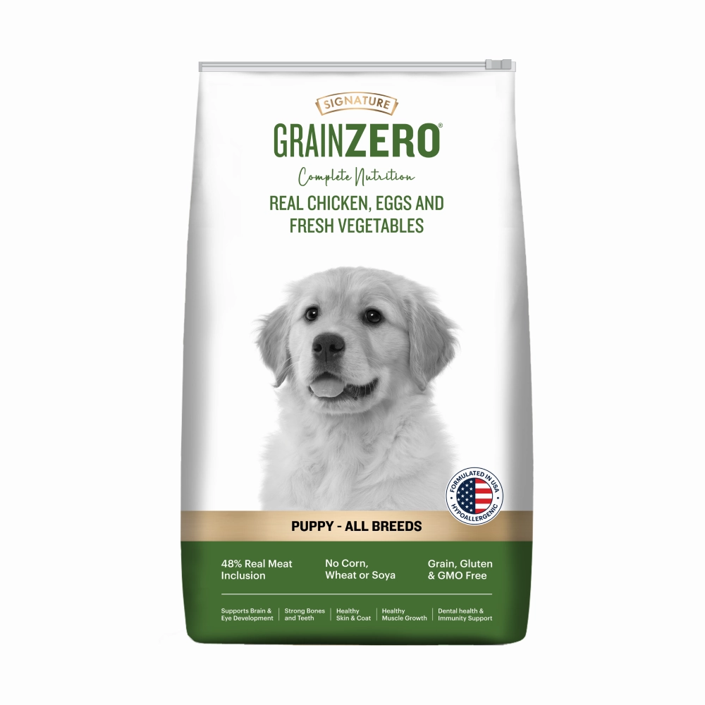 Signature Freedom Chicken and Rice Recipe and Grain Zero Real Chicken, Egg and Vegetables Puppy Dog Dry Food Combo