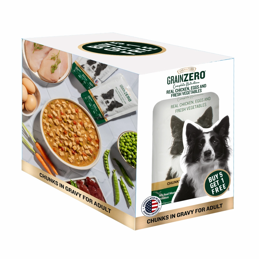 Signature Grain Zero Chicken Gravy Adult Wet Food, Wahl Lavender Chamomile Shampoo, JerHigh Carrot Sticks Dogs Combo