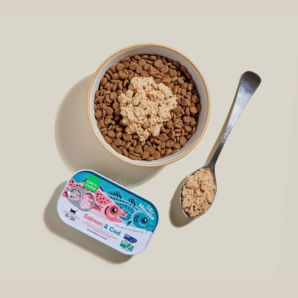 Silky Mousse Salmon & Cod Tasty Meal Topper for Cats
