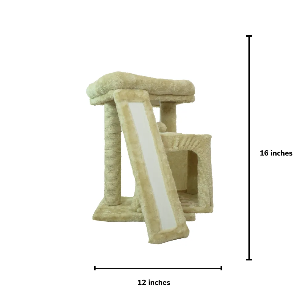 Skatrs Cat Tree Indoor Climbing Activity Tower with Scratching Posts for Cats (Beige)