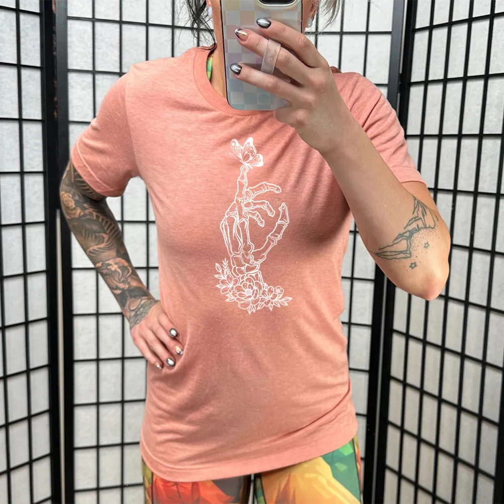 Skeleton Hand Butterfly Shirt Unisex