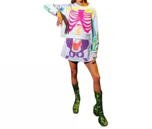 Skeleton Skort In Grey & Neon