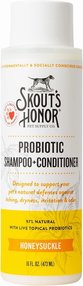 Skout's Honor Dog Probiotic Honeysuckle Shampoo   Conditioner 16 oz