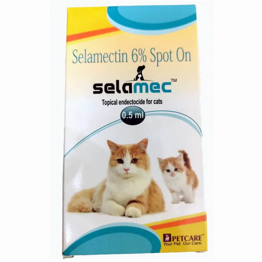 Skyec Skyworm Cat Deworming Tablet (pack of 4 tablets) and Petcare Selamec (Selamectin) Spot On for Cats Combo