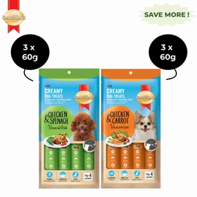 SmartHeart Chicken & Spinach and Chicken & Carrot Dog Creamy Treat Combo