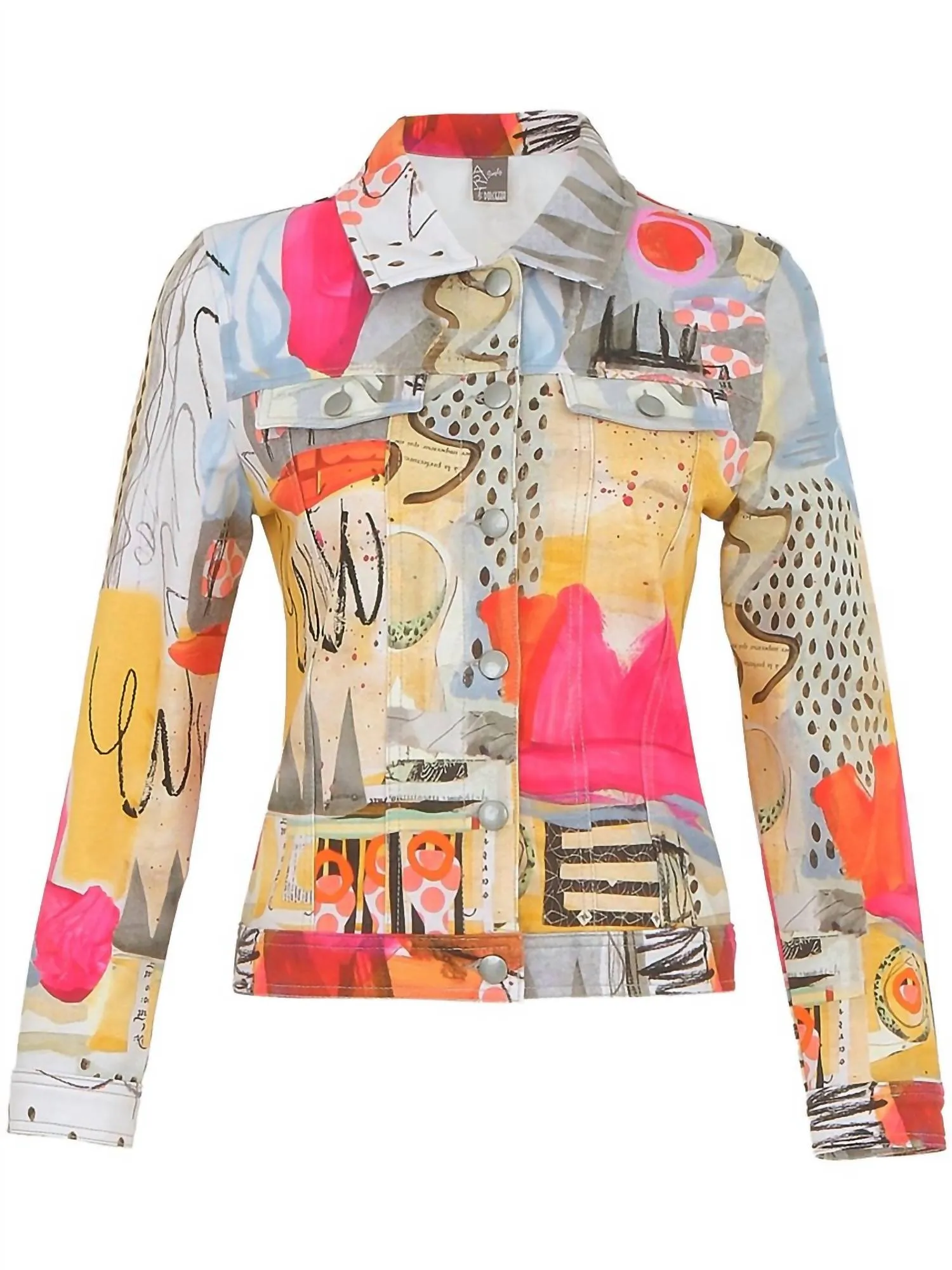 Soft Denim Jacket "totem" In Multi