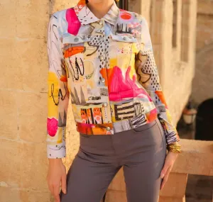 Soft Denim Jacket "totem" In Multi