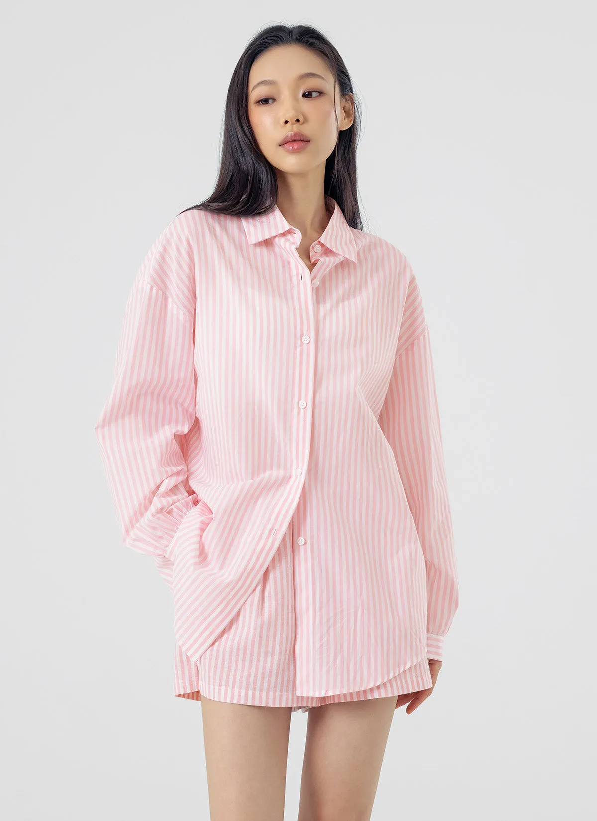 Soft Stripe Loose Fit Shirts