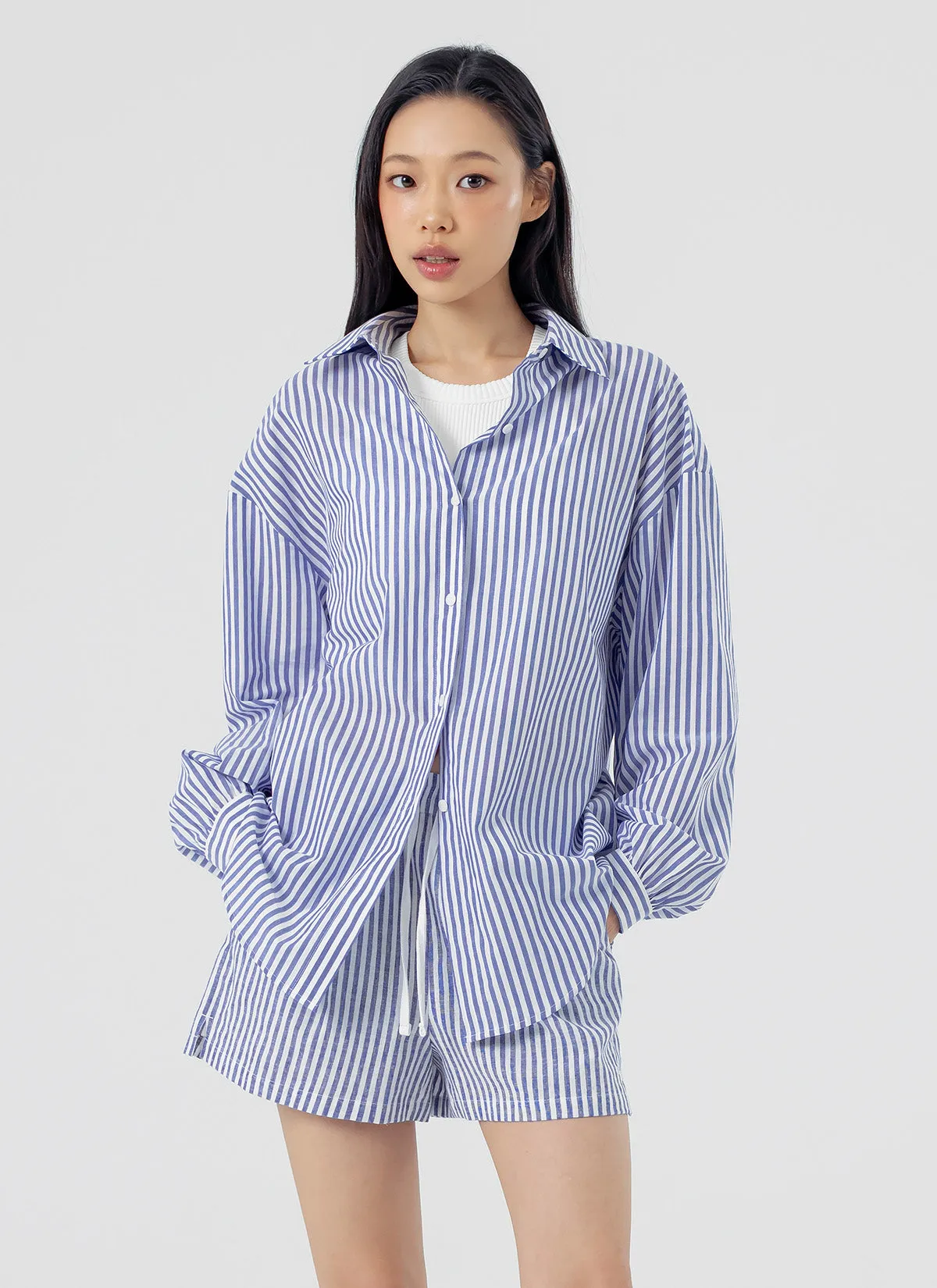 Soft Stripe Loose Fit Shirts